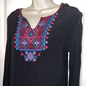 Black Embroidered Everly Top from Anthropologie